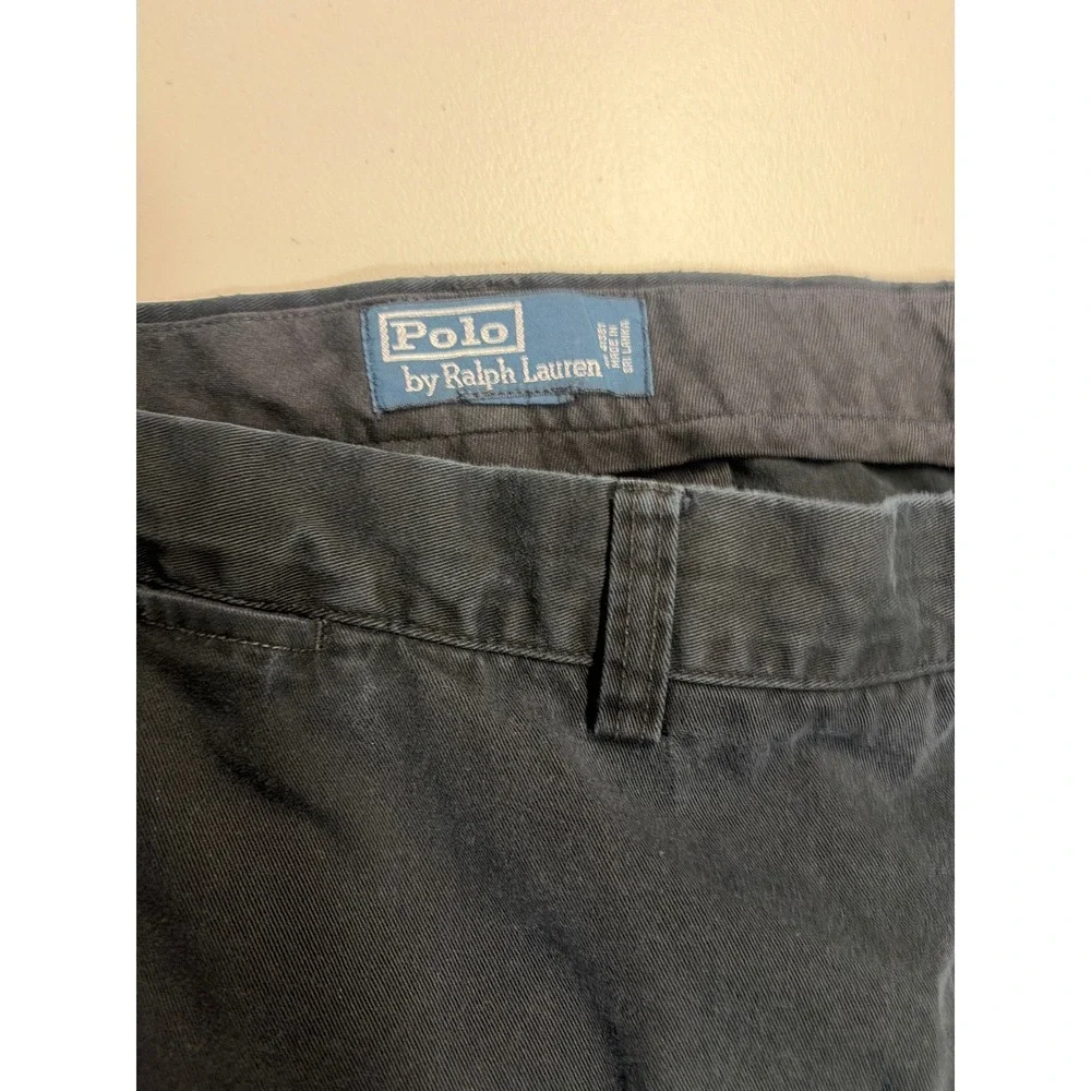 Polo Ralph Lauren Mens Chino Pants Black Cotton Twill Straight Leg 48x32